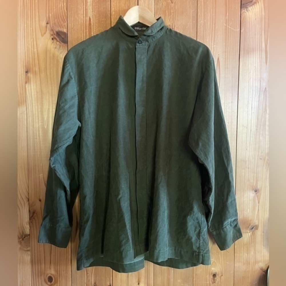 ESKANDAR Corduroy Button-Down Shirt Size 0